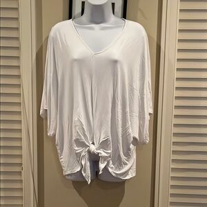 White V-Neck Women's Top